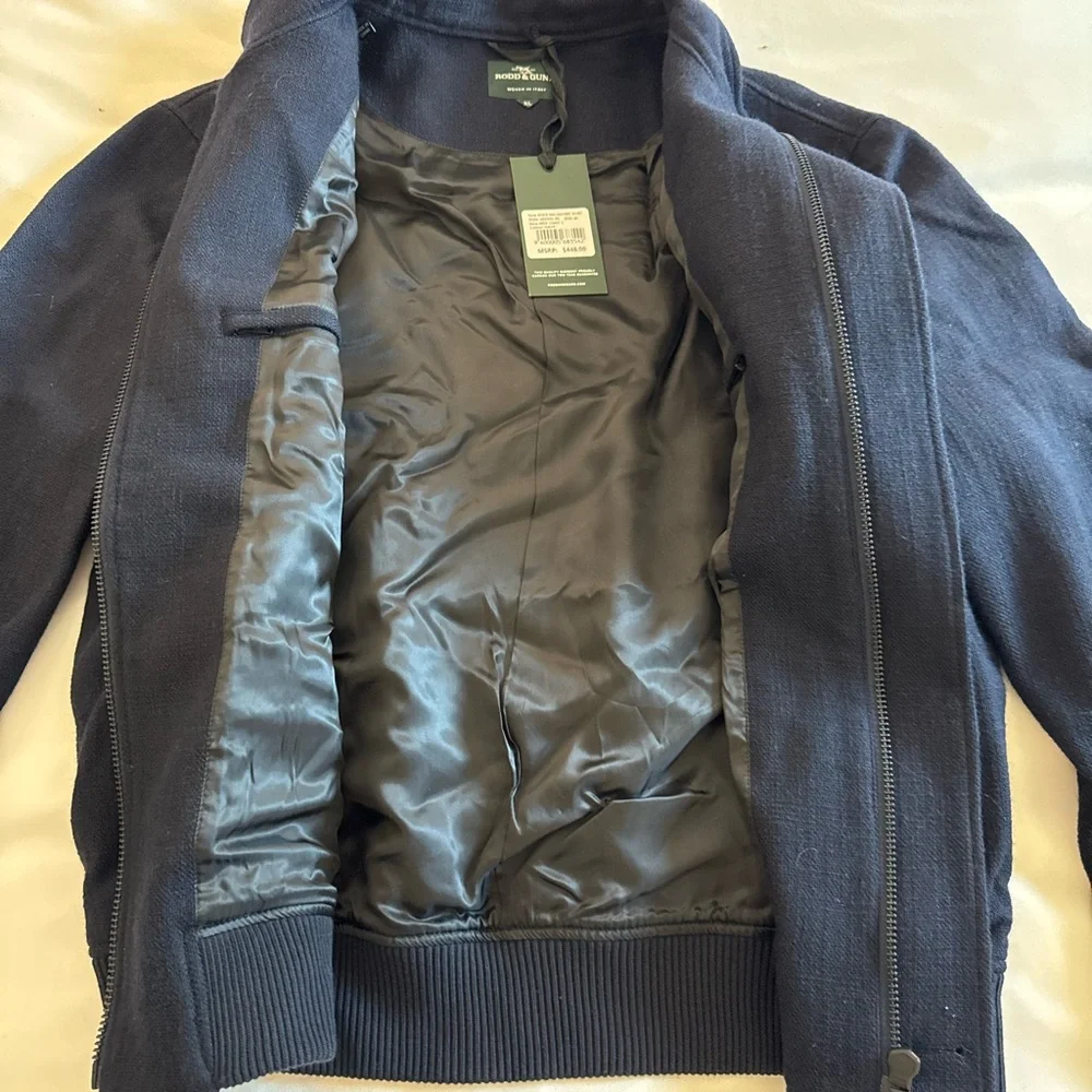 Rodd & Gunn Navy Wallingford Collar Bomber Jacket - Picture 6 of 12